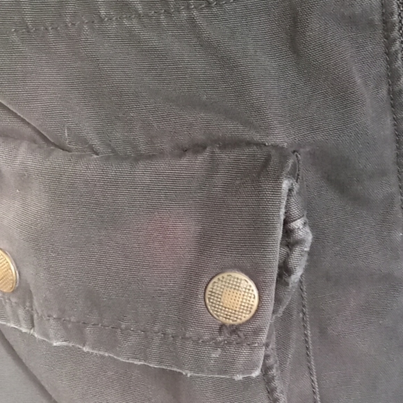 Womens TNA Military Jacket Size Small Cotton Army Cargo Coat Black Retro - Picture 16 of 16